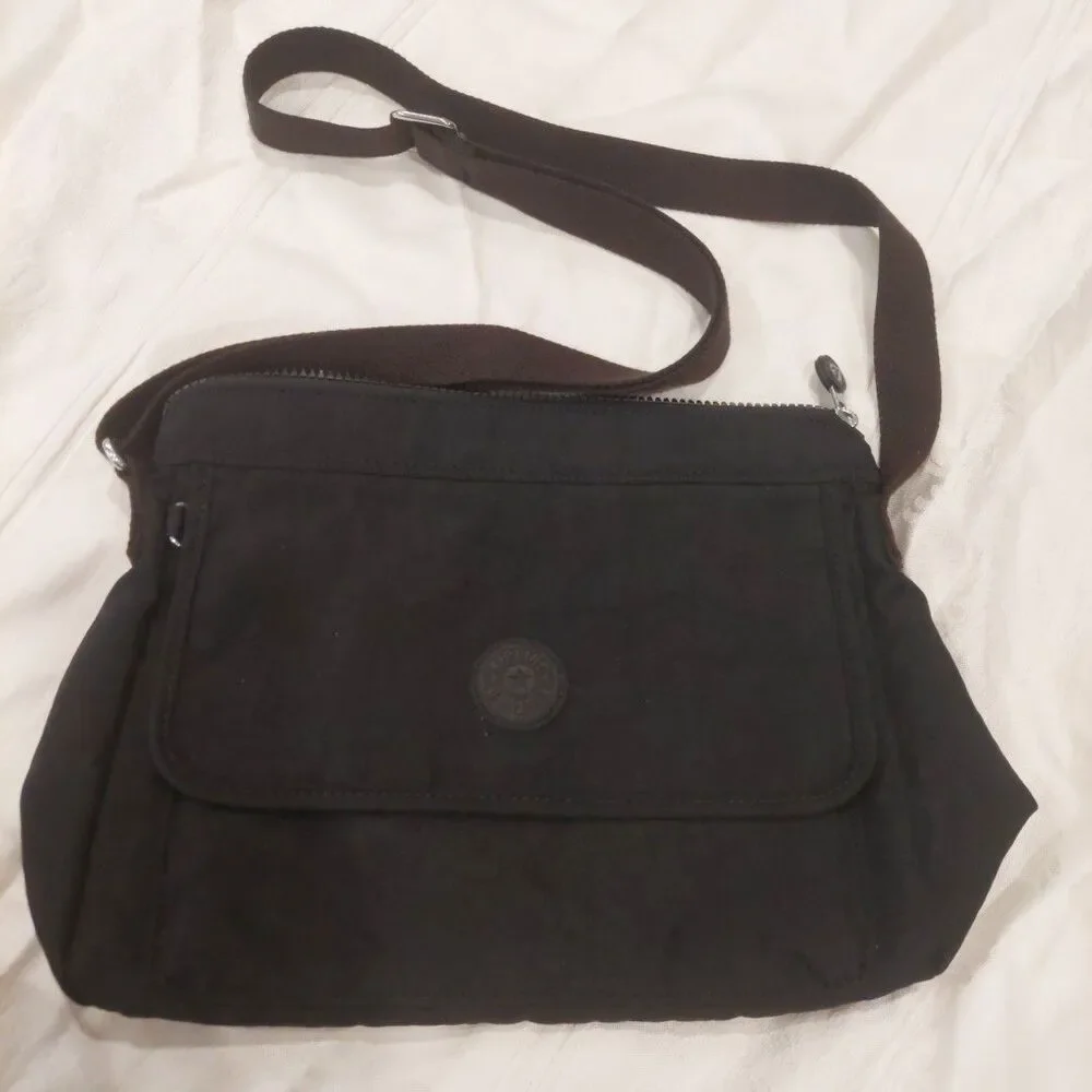 Kipling Black Aisling Crossbody Bag EUC Missing Keychain